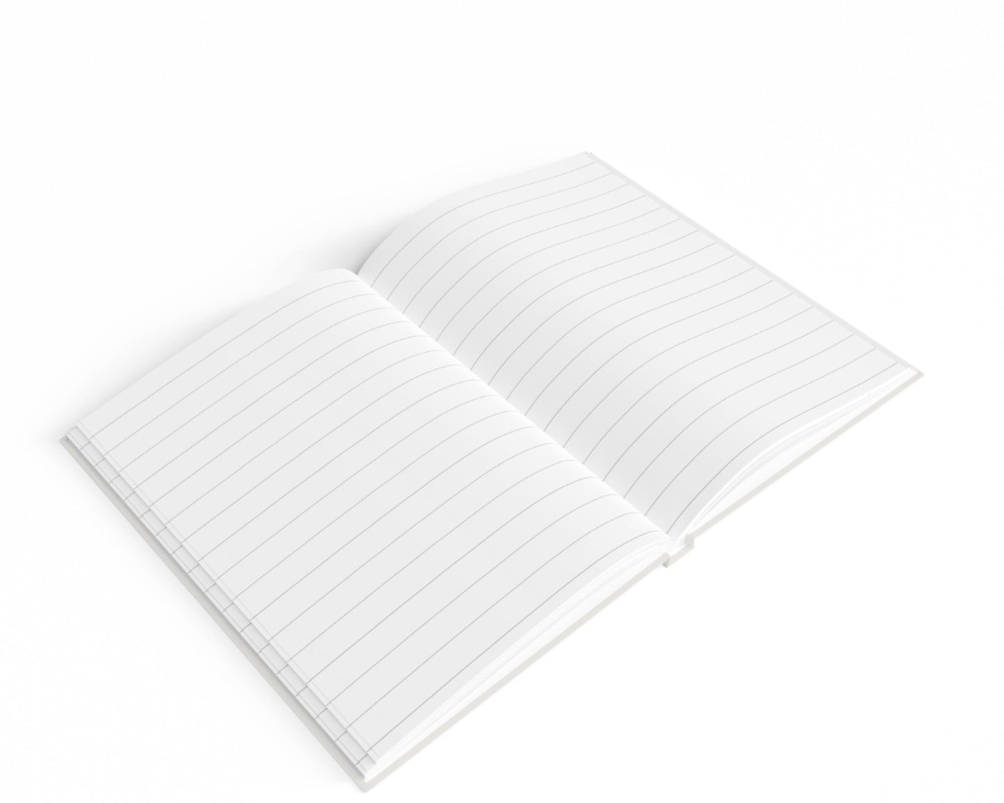 Open view of lined prayer journal. Neutral cover and text saying "be the light" on front. 