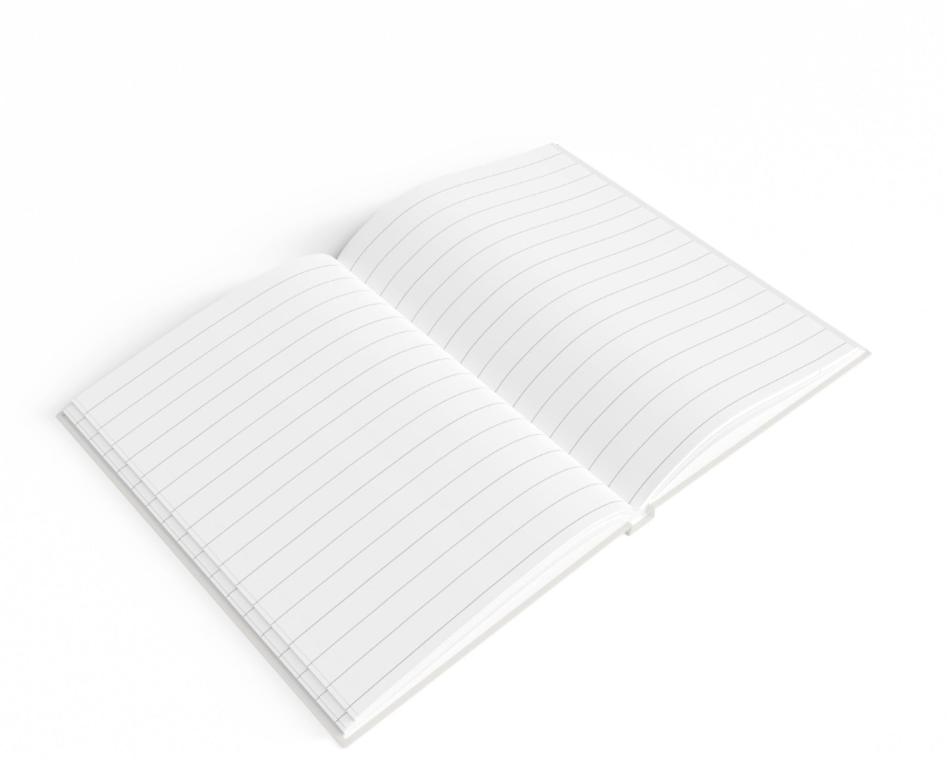 Open view of lined prayer journal. Neutral cover and text saying "be the light" on front. 