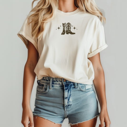 Cowgirl Boots Christian T-shirt- Faith Inspired Western Tee- Bible Verse Apparel 