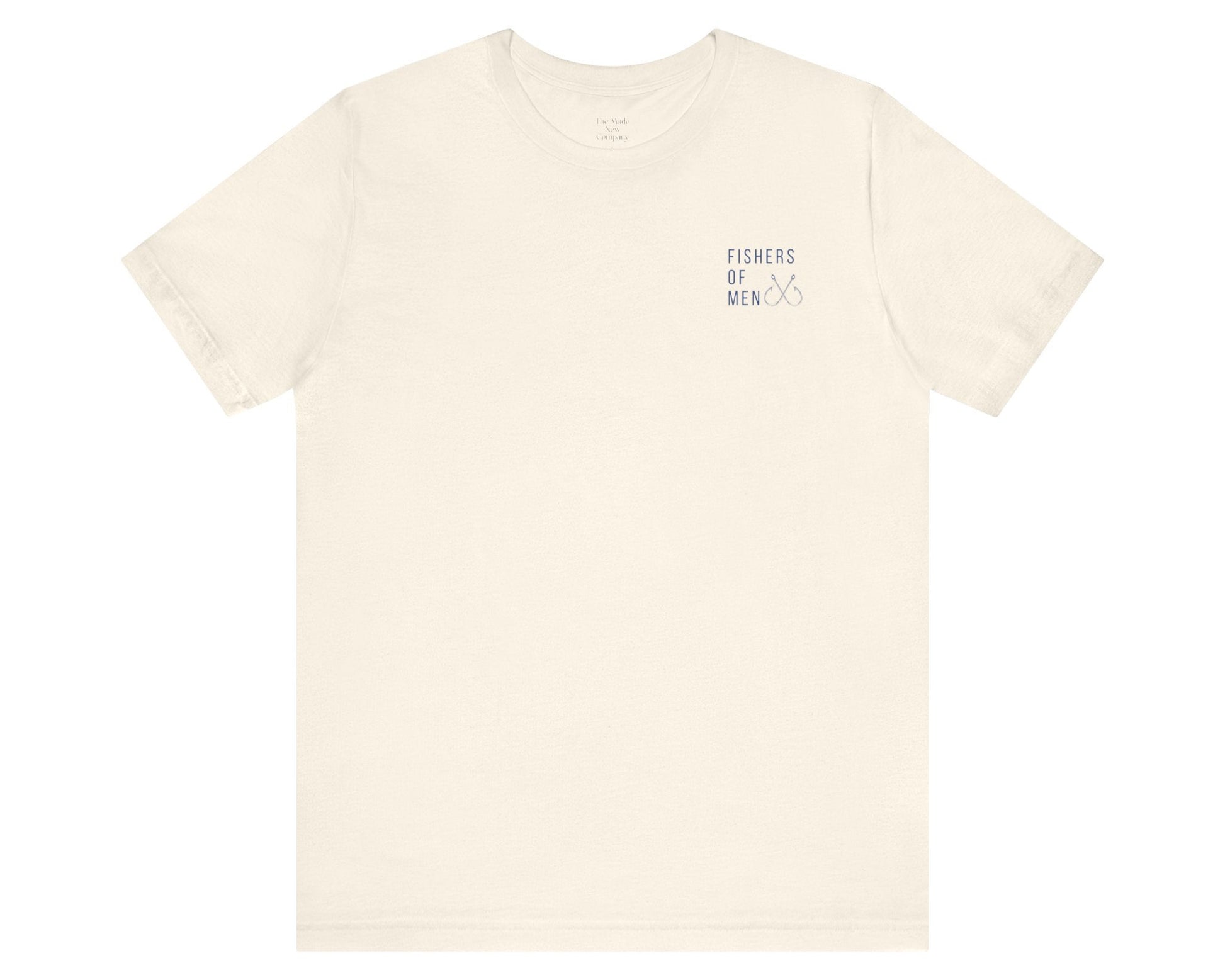 Neutral color Jesus follower shirt with bible verse Matthew 4:19. 