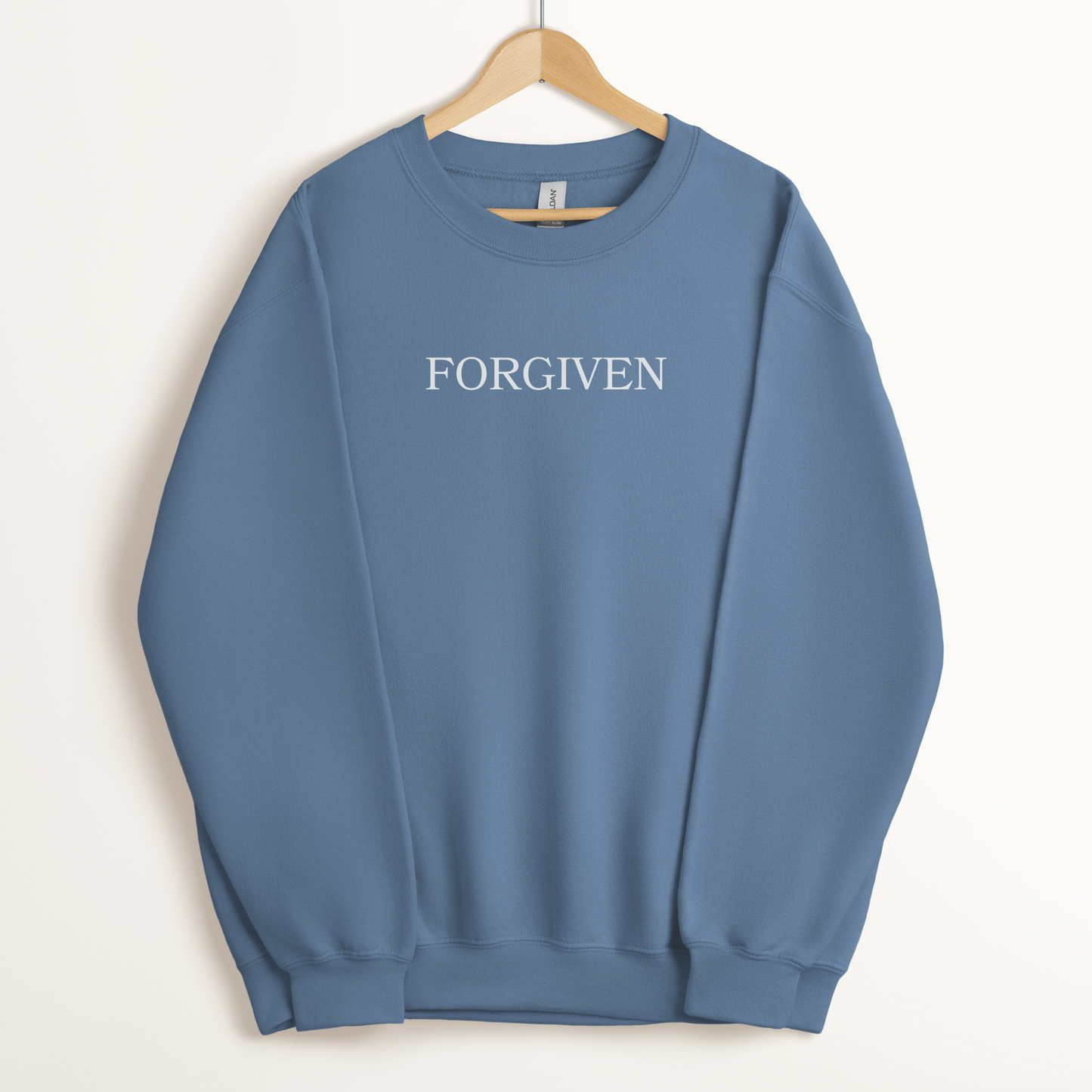 Faith-based unisex sweatshirt with embroidery. Christian clothing fleece pull over. 