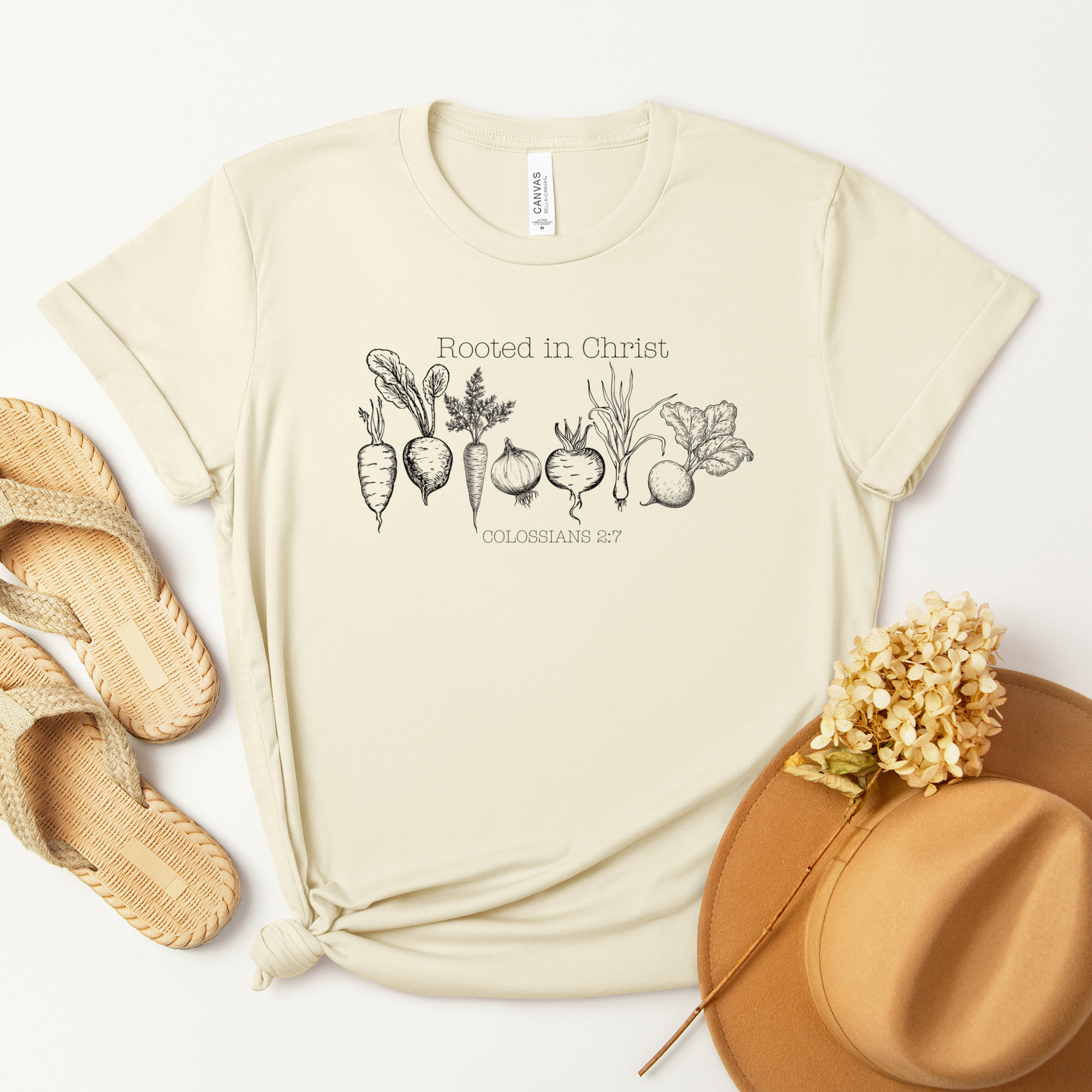 Christian t-shirt-Colossians 2:7-Bible Verse Shirt
